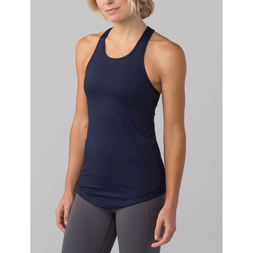 Lulu Lemon final lap navy tank top size 8 great condition gently used